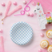 Bols En Carton Retro Gingham Bleu Bébé (Fête)