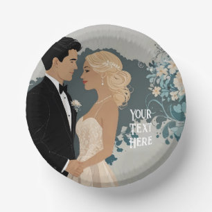 Bols En Carton Romance intemporelle : Aquarelle de mariée et d'ar