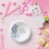 Bols En Carton Romantique Dusty bleu & blanc Calla Lily jetable (Fête)