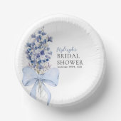 Bols En Carton Romantique Dusty bleu & blanc Calla Lily jetable (Recto)