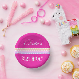 Bols En Carton Rose Clair et Poka Dots