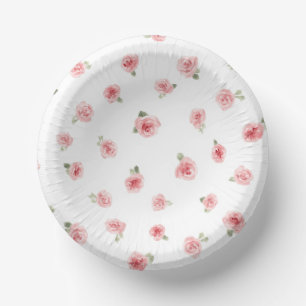 Bols En Carton Rosebud rose eau-forte floral vintage rose blanche