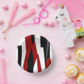 Bols En Carton Rouge noir et blanc abstrait (Fête)