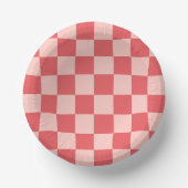 Bols En Carton Rouge rose À damiers En vichy Motif (Recto)