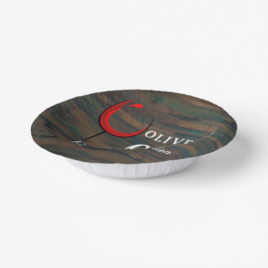 Bols En Carton Rustic Wood Red Wine 60e fête d'anniversaire (Angulaire)