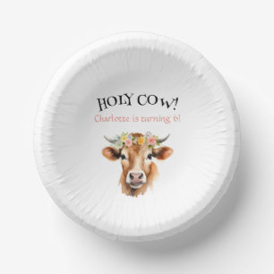 Bols En Carton Saint-Cow Jersey Vache Floral Fille Anniversaire