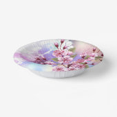 Bols En Carton Sakura rose sur la peinture Arrière - plan (Angulaire)