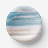 Bols En Carton Sandy Beach Ocean Waves Aquarelle Abstraite (Recto)