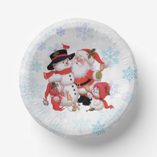 Bols En Carton Santa Claus Snowman Snow (Recto)