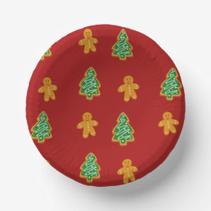 Bols En Carton Sapin de Noël et biscuits au gingembre