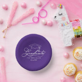 Bols En Carton Script et Casquette diplômé sur violet (Fête)