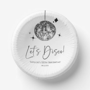 Bols En Carton Silver Disco Ball Let's Disco fête d'anniversaire