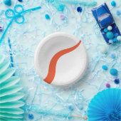Bols En Carton Simple Waves 3 - Orange et blanc (Fête)