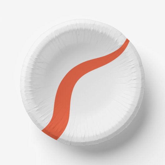 Bols En Carton Simple Waves 3 - Orange et blanc (Recto)