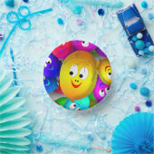 Bols En Carton Smiley Faces Balloons Pattern-64171 (Fête)