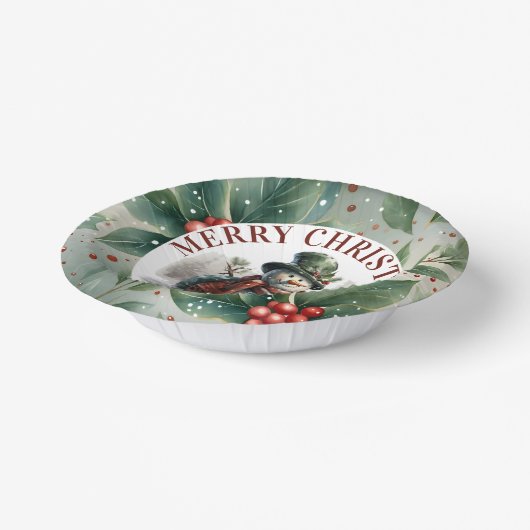 Bols En Carton Snowman mignon Noël souhaits Plaque en papier (Angulaire)