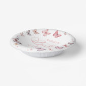 Bols En Carton Soft rose papillon fête d'anniversaire (Angulaire)