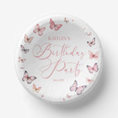 Bols En Carton Soft rose papillon fête d'anniversaire (Recto)