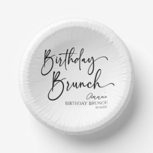 Bols En Carton Soirée de Brunch d'Anniversaire minimaliste et mod