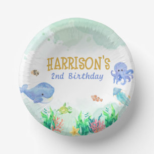 Bols En Carton Sous la mer Nautique Tortue de baleine Anniversair