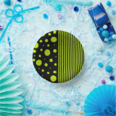 Bols En Carton Spots et rayures - Lime vert (Fête)