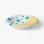 Bols En Carton Spots et rayures - Turquoise et Jaune (Angulaire)