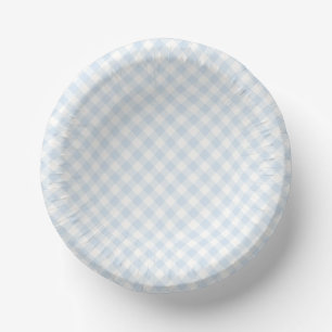 Bols En Carton Spring Retro Gingham Bleu Poudre