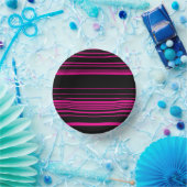 Bols En Carton Stripes complexes - Magenta et Noir (Fête)