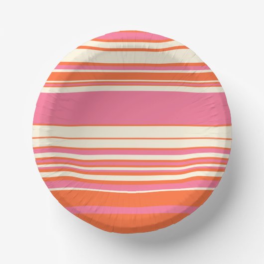 Bols En Carton Stripes complexes - rose, orange et crème (Recto)