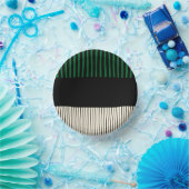 Bols En Carton Stripes couleur - Vert, Crème et Noir (Fête)