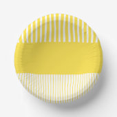 Bols En Carton Stripes de pop couleur - Citron jaune et blanc (Recto)
