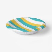 Bols En Carton Stripes inégales - Turquoise et Jaune (Angulaire)