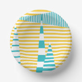 Bols En Carton Stripes on Stripes - Turquoise et Jaune (Recto)