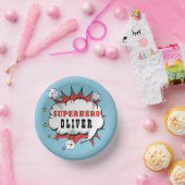 Bols En Carton Superhero Comic Speech Bubble Boy Anniversaire Par (Fête)