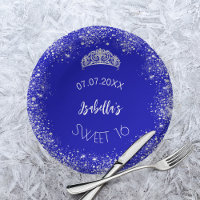 Sweet 16 royal bleu argent nom de parties scintill