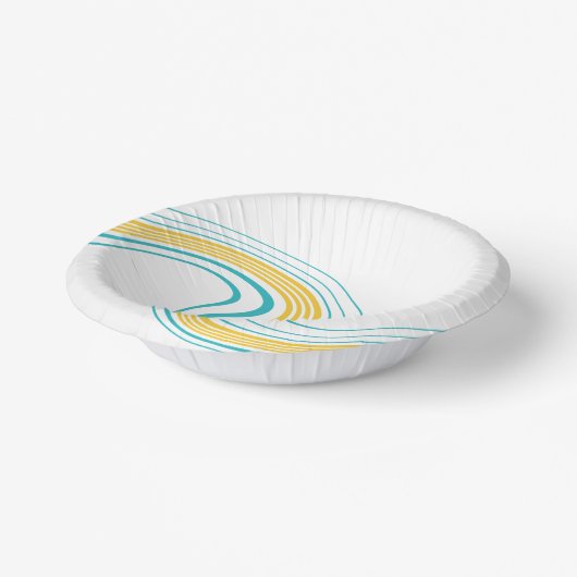 Bols En Carton Swirl simple - Turquoise et jaune (Angulaire)