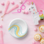 Bols En Carton Swirl simple - Turquoise et jaune (Fête)