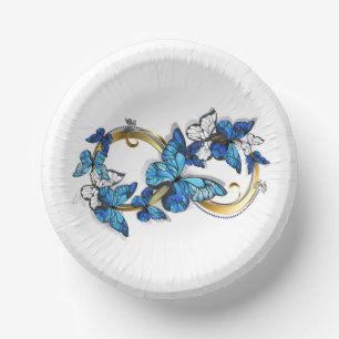 Bols En Carton Symbole infini de papillons Morpho bleus