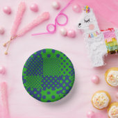 Bols En Carton Taches à pois verts bleus Patchwork (Fête)