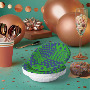 Bols En Carton Taches à pois verts bleus Patchwork