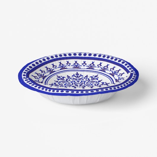 Bols En Carton Talavera bleu et blanc Quatre (Angulaire)