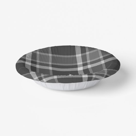 Bols En Carton Tartan gris de charbon foncé plaqué avec Monogramm (Angulaire)