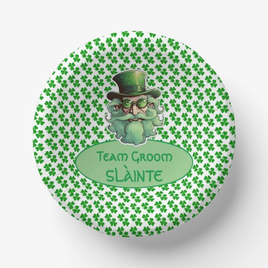 Bols En Carton Team Groom Shamrocks Petits trèfles 3 feuilles (Recto)