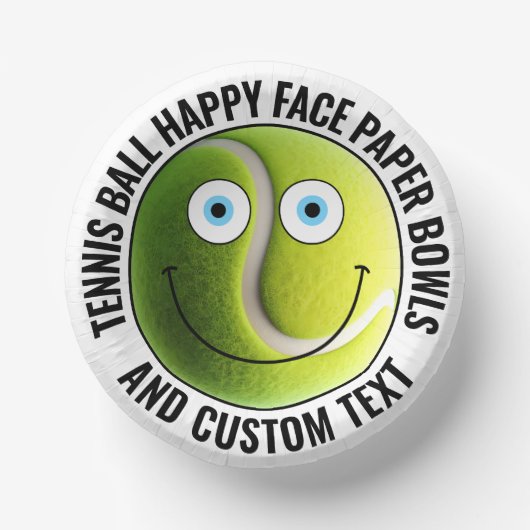 Bols En Carton Tennis Personnalisé Thème Fête BLUE EYES Happy Fac (Recto)