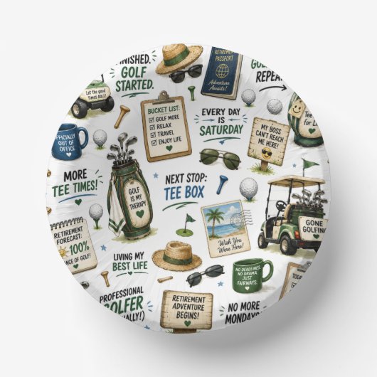 Bols En Carton Thème retraite de golf (Recto)