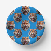 Bols En Carton Tiger Head Pattern Design Blue  (Recto)