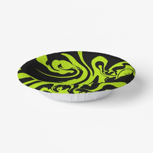 Bols En Carton Tourbillon de marbre rétro vert et noir (Angulaire)