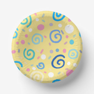 Bols En Carton Tourbillons et points pastel en forme de gribouill