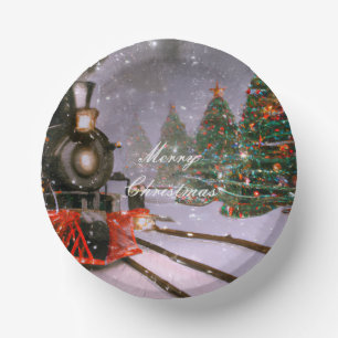 Bols En Carton Train forestier de Noël