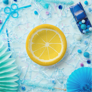 Bols En Carton Tranche de fruit de citron jaune artistique